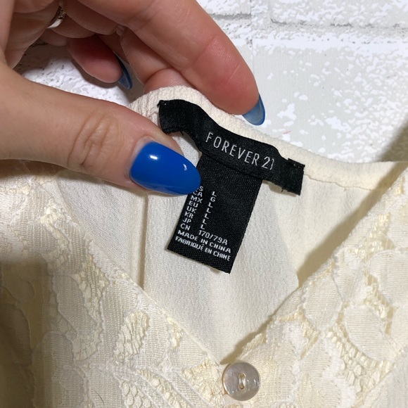 Forever 21 Cream Lace Trim Romper - Picture 7 of 8